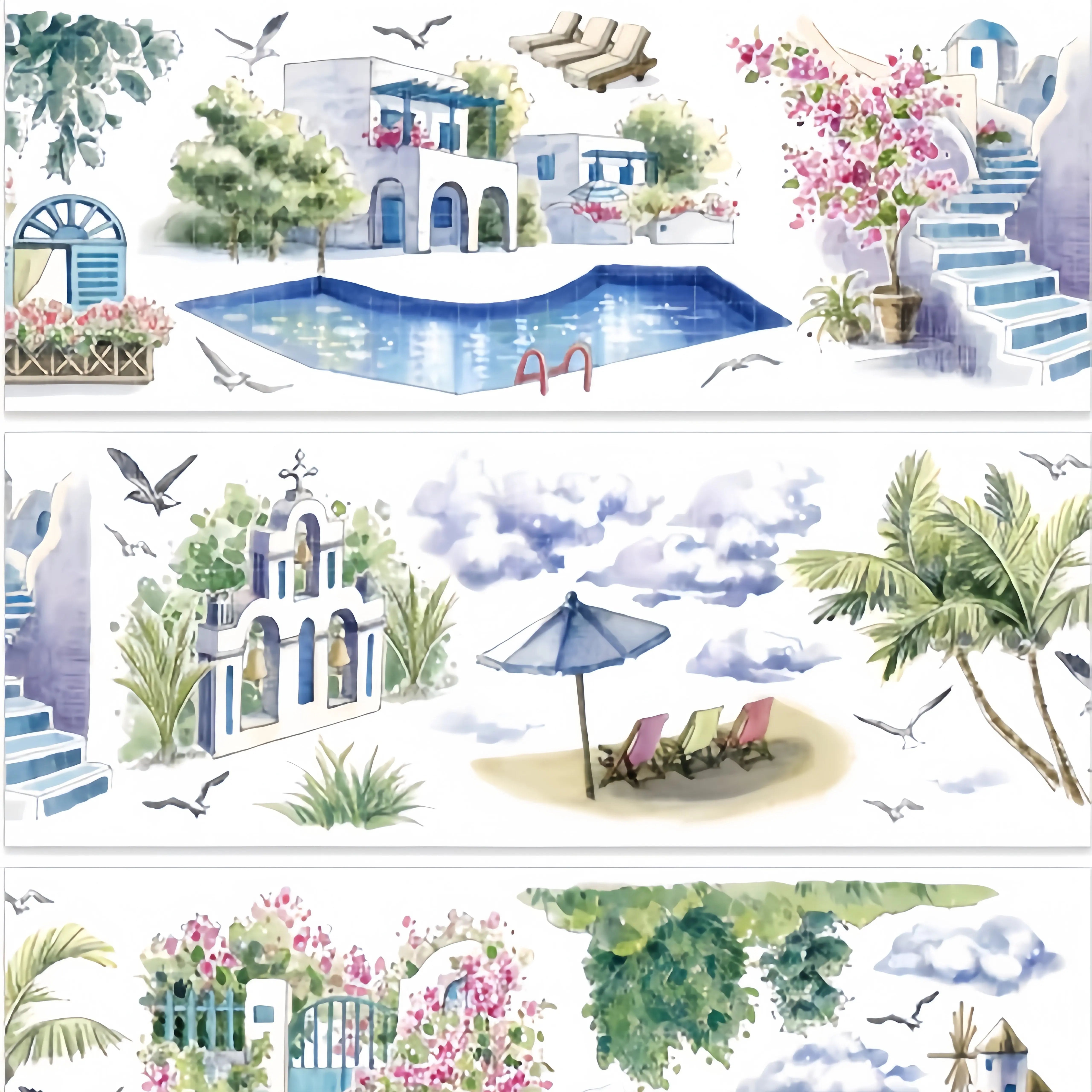 Strolling in the Aegean Sea PET Tape Strolling in the Aegean Sea PET Tape | Greek Island Scenery