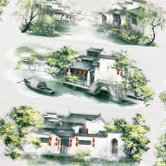 Jiangnan Town Washi Tape Jiangnan Town Washi Tape | Chinese Water Town Scenery Sticker