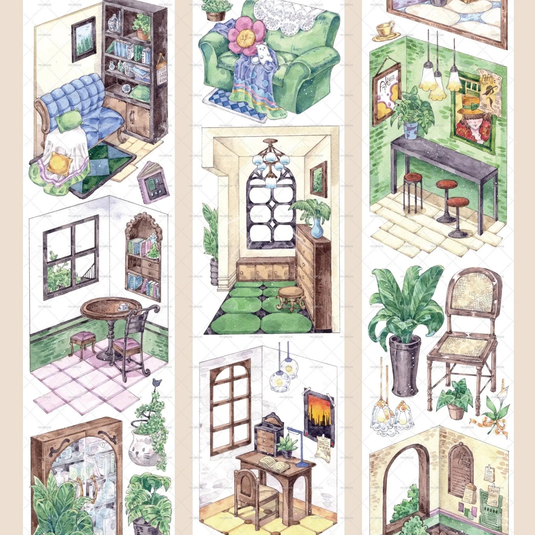 Indoor Furniture PET Tape Memories Hut PET Tape | Cozy & Vintage Home Interior Stickers