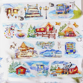 Snowy Town Night PET Tape Snowy Town Night PET Tape | Winter Village Scenery Stickers