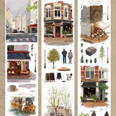Coffee Shop Street PET Tape Coffee Shop Street PET Tape | Cozy Cafe Scenery for Journaling
