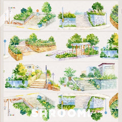 Stairway Garden PET Tape Charming Stairway Garden PET Tape | Decorative Greenery Steps Washi Tape | Aesthetic Urban Scenery Planner Tape
