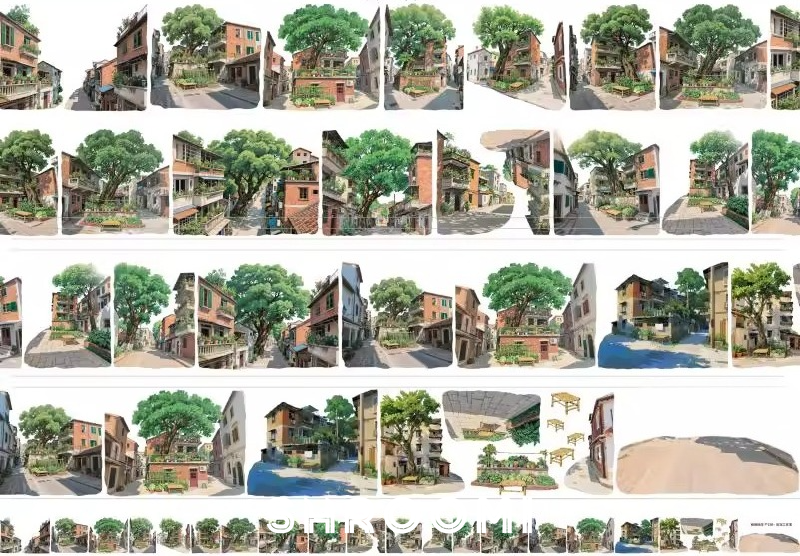 Street Under the Wutong Trees PET Tape