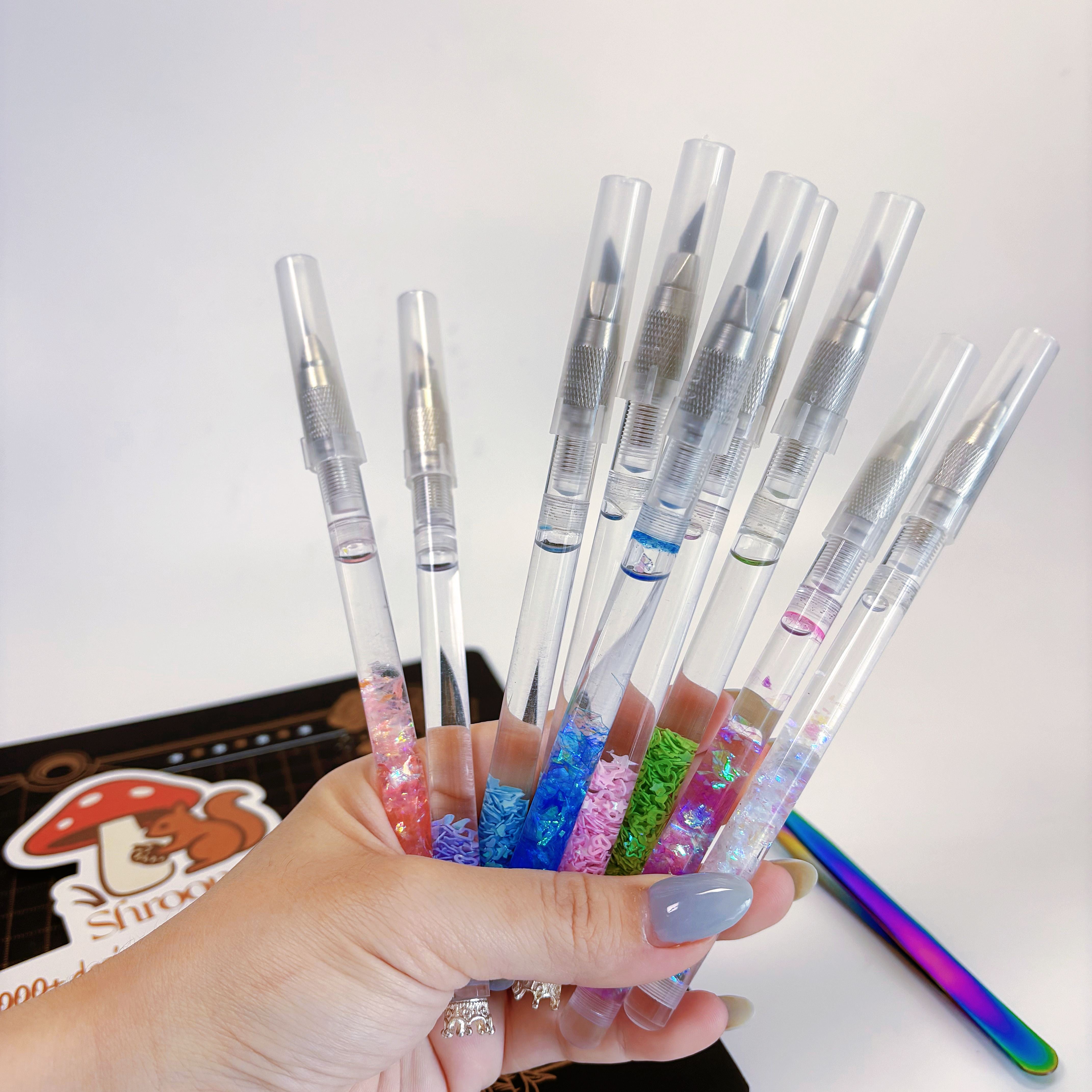 Shimmering Sands Hobby Knife GleamFlow Craft Knife | Liquid Sand Pen Cutter for Journaling & DIY Crafts – 22mm Blade, 130mm Handle