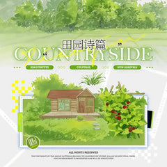 Pastoral Poem PET Tape Pastoral Poem Shell Gloss PET Tape | Countryside Scenery Tape