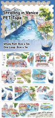 Strolling in Venice PET Tape Strolling in Venice PET Tape | Italian Canal & City Scenery