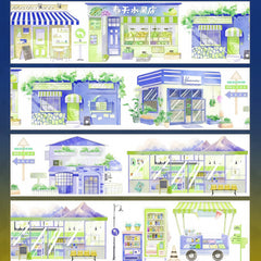 Street Corner Shop PET Tape Street Corner Shop Shell Gloss Tape | Hand-Drawn Scenery Tape
