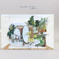 Warm Home Scenes PET Tape Warm Home Scenes PET Tape | Cozy Interior & Potted Plant Stickers
