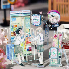 Sakura Campus Character PET Tape Sakura Anime Girl PET Tape | Japanese Style Journaling Sticker