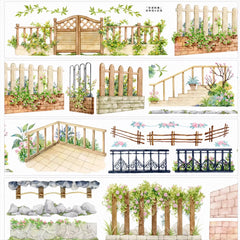 Walls & Fences PET Tape Walls & Fences PET Tape | Rustic Scenery & Collage Elements