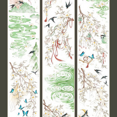 Flowing Blossoms PET Tape Flowing Blossoms Shell Gloss Tape | Chinese Art & Nature Tape