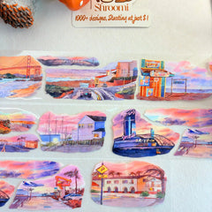 California Sunset PET Tape California Sunset Shell Gloss Tape | Coastal Road Trip Scenery