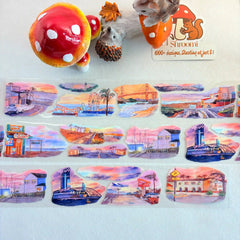 California Sunset PET Tape California Sunset Shell Gloss Tape | Coastal Road Trip Scenery