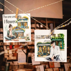 Grocery Shop Scene PET Tape 6 Styles Grocery Shop Scene PET Stickers | Vintage Storefront Illustrations