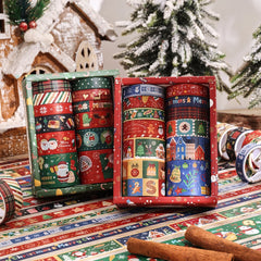 Christmas Washi Tape Set - 12 Rolls | Festive Decorative Tape for Scrapbooking & Gift Wrapping