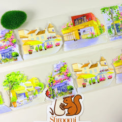 Charming European Promenade PET Tape Sunny Parisian Cafe & Street Watercolor PET Tape | Shroomi