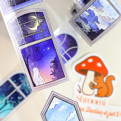 Celestial Window PET Tape Watercolor Celestial Windows Journaling PET Tape | Shroomi