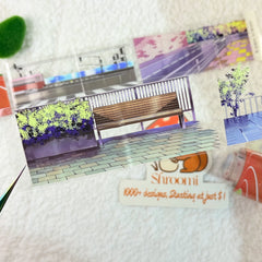 Streetcar Serenity PET Tape Anime Cityscape & Train Tracks PET Tape for Journals | Shroomi