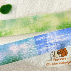 Poetic Ripples Washi Tape Rainfall Reverie Watercolor Rain Washi Tape - 6cm x 1.9m | Shroomi