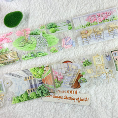 Lush Campus Watercolor PET Tape Youthful Campus & Garden Watercolor PET Tape for Journaling | Shroomi