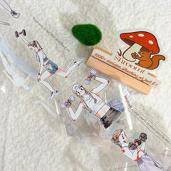 Die-cut Gym Character PET Tape Empowering Women & Spirit Watercolor PET Tape for Journaling | Shroomi