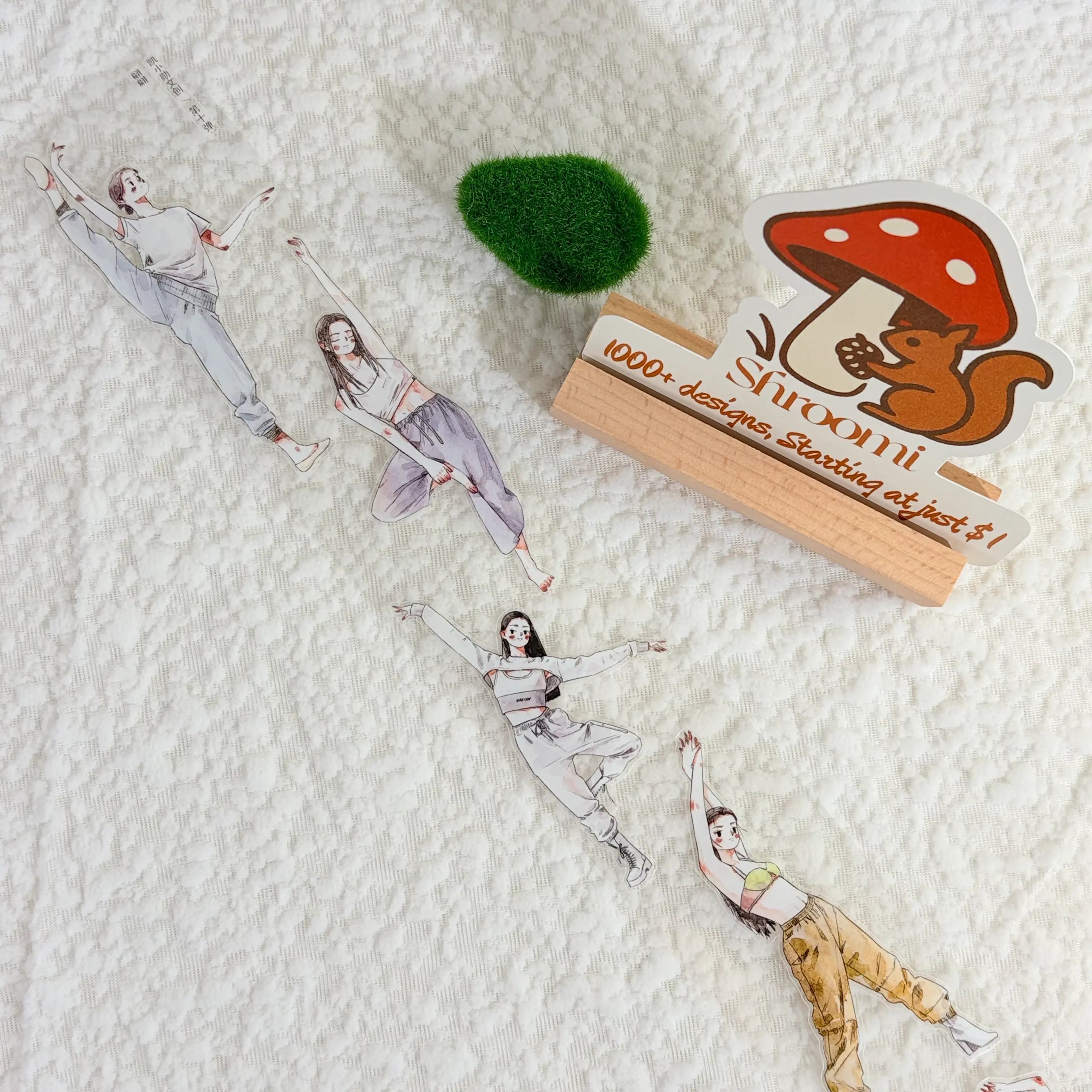 Die-cut Ballet Character PET Tape Ballet Grace Dancers Watercolor PET Tape for Journaling | Shroomi