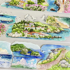 Island Village PET Tape Island Village PET Tape | Coastal & Seaside Scenery Sticker