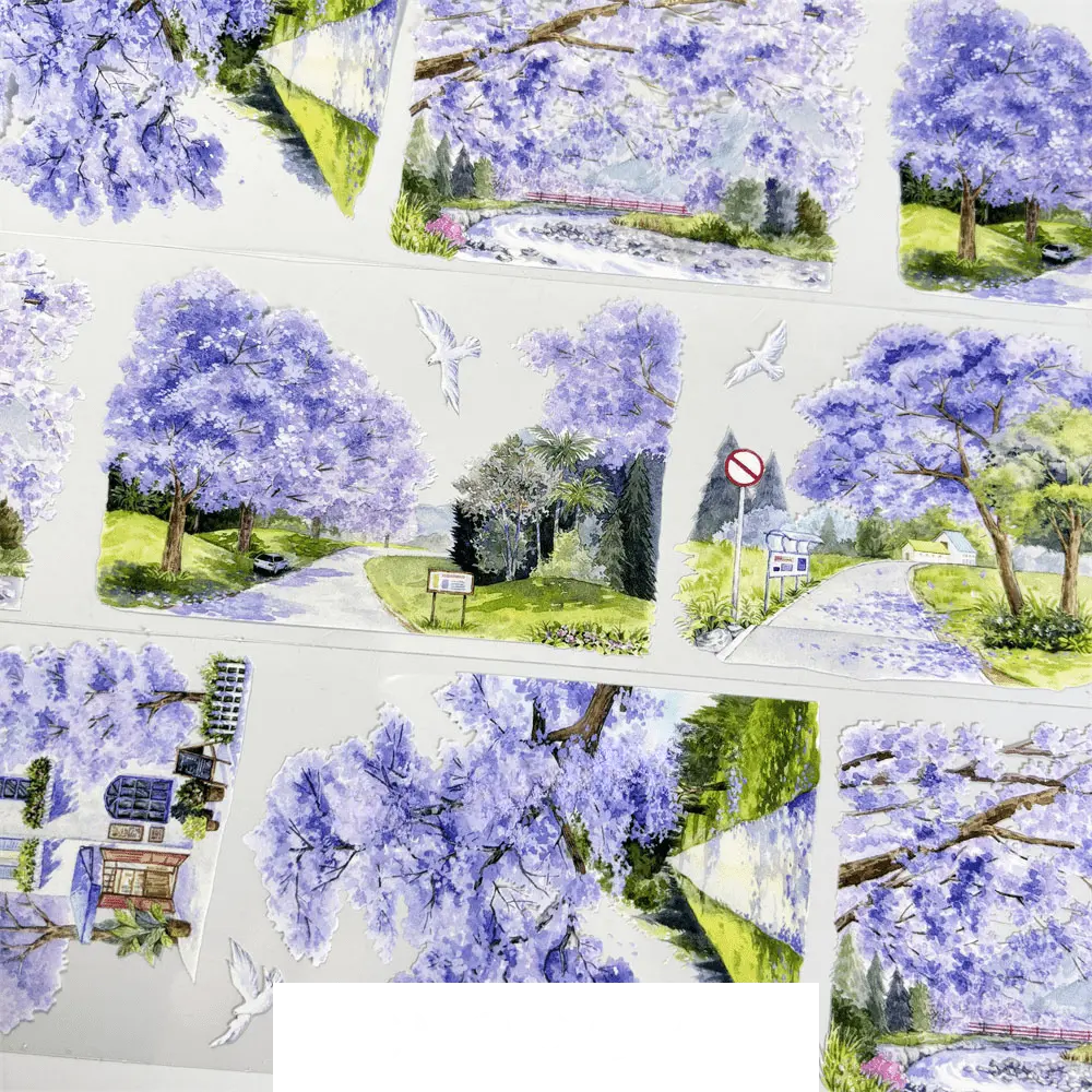 Jacaranda Lane PET Tape Jacaranda Lane PET Tape | Purple Floral Street Scenery Sticker