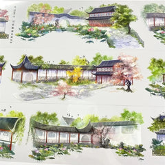 Lotus Courtyard PET Tape Lotus Courtyard PET Tape | Chinese Garden & Pavilion Scenery