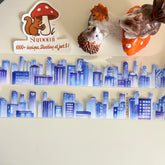 Decorative tape with a blue and purple gradient cityscape design | Shroomi
