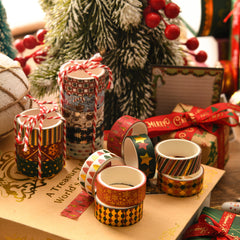 Christmas Washi Tape with Gold Foil - Premium Decorative Tape for Journaling & Scrapbooking