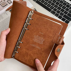 Vintage Soft Leather Loose-Leaf Notebook - C6/A5 Refillable Journal Planner