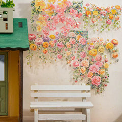 Romantic Floral Vine Botanical Stickers - 10pcs Waterproof Decorative Journaling Stickers