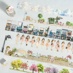 Street Corner Encounter PET Tape Street Corner Encounter PET Tape | Urban Scenery Background Tape