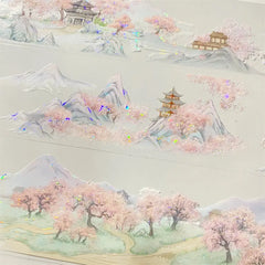 Peach Blossom Scenery PET Tape Peach Blossom Scenery PET Tape | Chinese Landscape & Floral Tape