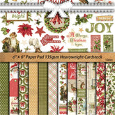 Vintage Christmas European Background Paper - 12 Pieces Simple Holiday Junk Journal Paper for Scrapbooking