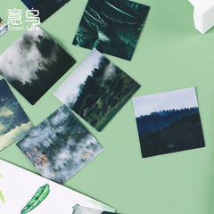 Green Forest Nature Landscape Stickers - Woodland Scenery | Waterproof Journal DIY Decoration Pack