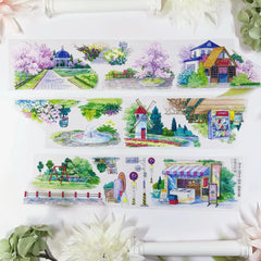 Sweet Spring & Summer Scenery PET Tape Spring & Summer Scenery PET Tape | Cheerful Park & Town Tape