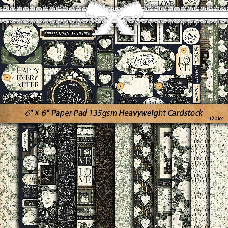 Paper pad with romantic floral and love sentiments | Shroomi