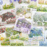 Flower Fence Garden Stickers - Spring Floral Hedge Scenery | Waterproof PET Journal Scene Building Pack