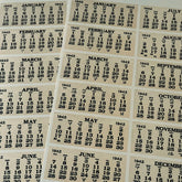 Vintage Calendar Label Ticket Junk Journal Stickers - 36 Pieces Retro Ephemera for Scrapbooking & Art Journaling