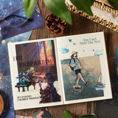 Rainy Season Museum Scrapbooking Paper - Artistic Rain Theme | Decorative Background Craft Paper Pack