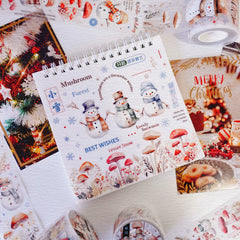 Winter Limited Edition Washi Tape - Christmas Snowman Flowers Girl Character Decorative Tape