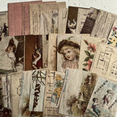 Handmade Coffee Dyed Paper - 32pcs Vintage Junk Journal Ephemera Newspaper Stickers for Scrapbooking