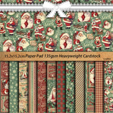 Vintage Christmas European Background Paper - 12 Pieces Holiday Junk Journal Paper for Scrapbooking & Collage
