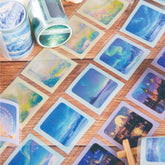 Die-Cut Four Seasons PET Tape - Matte Landscape Corner Stickers (6 Designs)