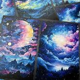 Vintage Magic Starry Sky Forest Junk Journal Paper - Cosmic Background Paper for Scrapbooking & Photography