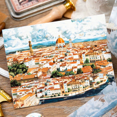 European Travel Washi Tape - Vintage Artistic PET Roll | Healing Aesthetic Journal Collage Decoration