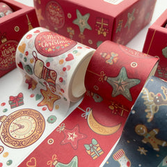 Christmas Washi Tape 6 Rolls - Creative Holiday Decorative Tape for Journaling & Scrapbooking