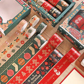 Christmas Washi Tape Set - 8 Rolls Decorative Cartoon Tape for Journaling & Scrapbooking